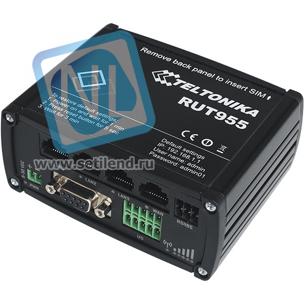 Промышленный Wi-Fi/4G маршрутизатор Teltonika RUT955 (в комплекте DIN rail + GNSS-антенна)
