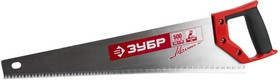 15075-50_z01, Ножовка по дереву (пила) ЗУБР МОЛНИЯ-5 500 мм, 5 TPI, прямой крупный зуб, быстрый рез поперек волоко