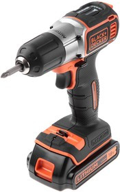 Дрель-шуруповерт BLACK & DECKER ASD18K-QW Autosence 18В 0-650об/мин 39Нм 1акк LiIon ЗУ 1ч чемодан