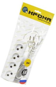 КРОНА КБ412003-Б РС-4 (У10-0001УХЛ4) 3м (ШВВП 2х0,75) BL1, Сетевой удлинитель