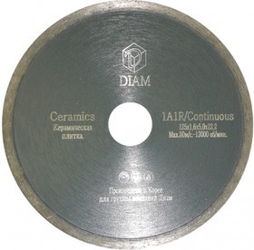 Круг алмазный DIAM Ф180x22мм 1A1R CERAMICS 1.6x5мм Ф180х1.6х22мм сухой рез сплошной по керамике