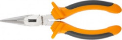 17167, Длинногубцы, Comfort, 180 мм, прямые шлифованные, двухкомпонентные рукоятки