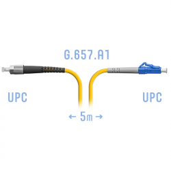 Патчкорд оптический LC/UPC-FC/UPC SM G.657.A1 5 метров