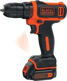 Дрель-шуруповерт BLACK & DECKER BDCDD12-XK 10.8в 0-550об/мин 12.5/26Нм li-ion 1.5Ач