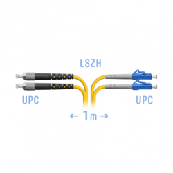 Патчкорд оптический LC-FC/UPC SM Duplex 1метр