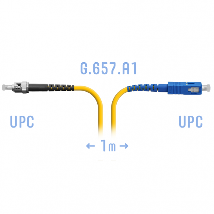 Патчкорд оптический ST/UPC-SC/UPC SM G.657.A1 1 метр