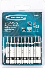 11467, Набор бит TORX 8х50, сталь S2, 10 шт.