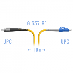 Патчкорд оптический LC/UPC-FC/UPC SM G.657.A1 10 метров