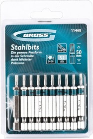11468, Набор бит TORX 10х50, сталь S2, 10 шт.