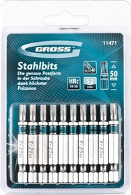 11471, Набор бит TORX 25х50, сталь S2, 10 шт.