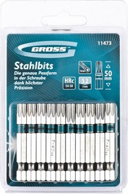 11473, Набор бит TORX 40х50, сталь S2, 10 шт.