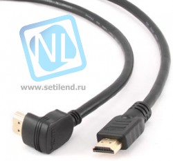 HDC1.8, Кабель HDMI (M) - HDMI (M), вер. 1.4, поддержка Ethernet/3D, угловой разъем, 1.8м