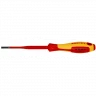 Отвертка SL4.0x0.8 шлицевая тонкая VDE, длина лезвия 100 мм, L-202 мм, диэлектрическая, 2-компонентная рукоятка KN-982040SL