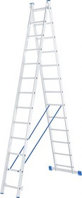 97913, Лестница, 2 х 13 ступеней, алюминиевая, двухсекционная, Россия