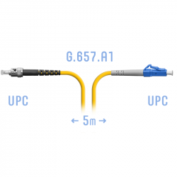 Патчкорд оптический LC/UPC-ST/UPC SM G.657.A1 5 метров