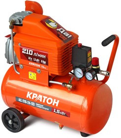 Компрессор КРАТОН AC-210-24-DD поршневой масляный, 1500 Вт, 210л/мин, 8бар