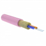 Кабель волоконно-оптический, 2 волокна, многомодовый 50/125мкм, стандарта OM4, распределительный, с плотным буфером, LSZH -40C нг(A)-HFLTx, маджента