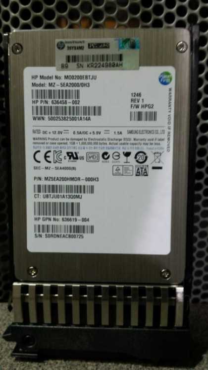 Накопитель HP 653966-001 200GB 3G SATA MLC SFF 2.5in SC-653966-001(NEW)