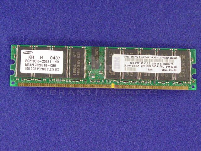 Модуль памяти IBM 33L5039 1024MB SDRAM PC2100 ECC DDR Reg для серверов xSeries 235.345-33L5039(NEW)