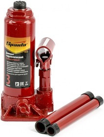 50322, Домкрат гидравлический бутылочный, 3т, h подъема 180-340 мм