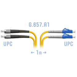 Патчкорд оптический LC/UPC-FC/UPC SM G.657.A1 Duplex 1 метр