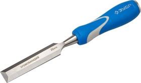 18097-26, Стамеска с ударопрочной двухкомпонентной ручкой и стальным затыльником для ударных работ, 26мм, ЗУБР