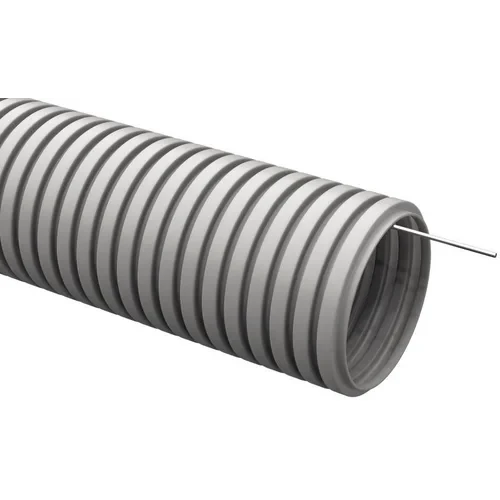 Труба гофрированная ПВХ d20мм с протяжкой сер. (уп.100м) IEK CTG20-20-K41-100I