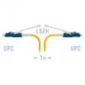 Патчкорд оптический LC/UPC SM Duplex (HD) 1 метр, волокно G.657.A1