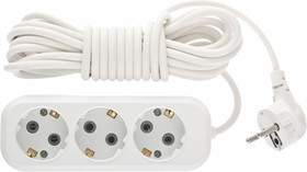95967, Удлинитель бытовой тип УХз-10-305, с заземлением, 5м, 3 розетки, 10A
