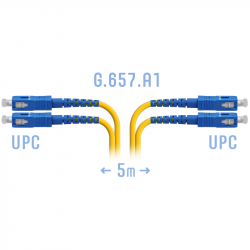Патчкорд оптический SC/UPC SM G.657.A1 Duplex 5 метров