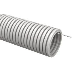 Труба гофрированная ПВХ d20мм с протяжкой сер. (уп.10м) IEK CTG20-20-K41-010I
