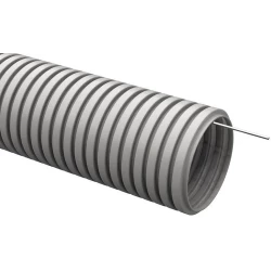 Труба гофрированная ПВХ d16мм с протяжкой сер. (уп.50м) IEK CTG20-16-K41-050I