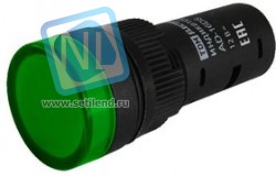 SQ0702-0053, Лампа AD-16DS(LED) матрица d16мм зеленый 12В AC/DC