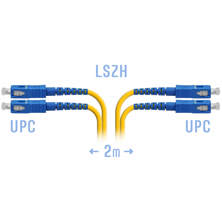 Патчкорд оптический SC/UPC SM Duplex 2метра