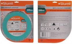 Круг алмазный STURM! 9020-04-230x22-C Ф230х2.4х22мм сухой рез сегментный по кирпичу