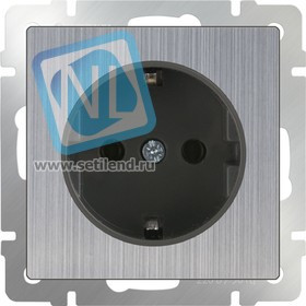 WL02-SKG-01-IP20 / Розетка с заземлением (глянцевый никель)