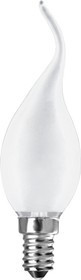 MIC Camelion 60/CW/FR/E14 (Эл.лампа накал.с матовой колбой, свеча на ветру)