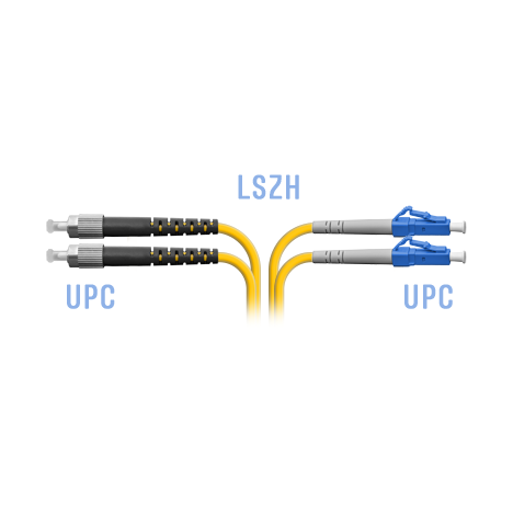 Патчкорд оптический LC-FC/UPC SM Duplex 2метра