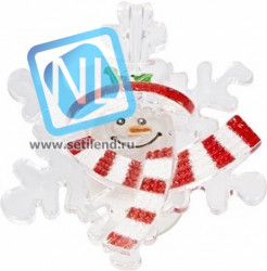 501-021, "Снеговик на снежинке" RGB на присоске