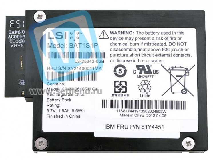 Контроллер LSi Logic L3-25343-05C Battery Module SAS 9260/9280-L3-25343-05C(NEW)