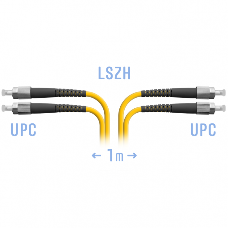 Патчкорд оптический FC/UPC SM Duplex 1 метр