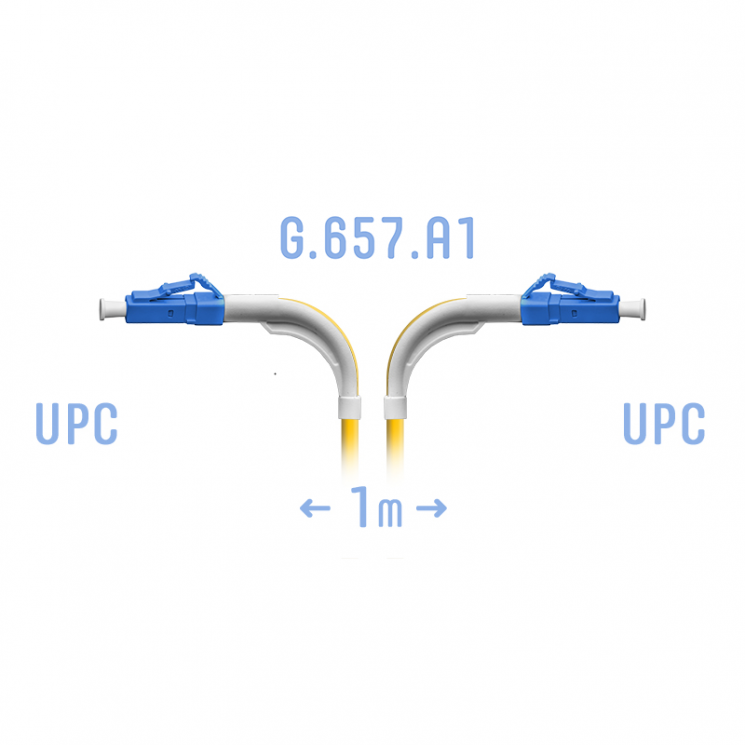 Патчкорд оптический LC/UPC SM G.657.A1 (угловой) 1 метр