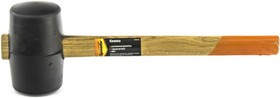 111555, Киянка резиновая, 680 г, черная резина, деревянная рукоятка