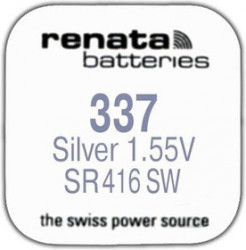 R 337 (SR 416 SW, 1.55V, 8mAh, 4.8x1.65mm)(батарейка для часов)