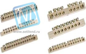 SQ0801-0034, Шина "N" нулевая 6х9мм на двух угл. изоляторах 8 групп
