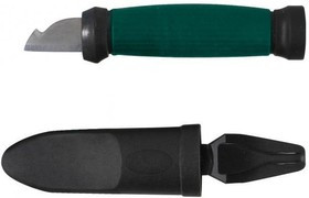 Нож FIT 10642 электрика нерж.сталь прорез.ручка 2-сторонняя заточка лезвие 33мм