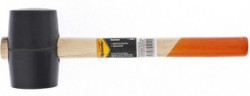 11161, Киянка резиновая, 1130 г, черная резина, деревянная рукоятка