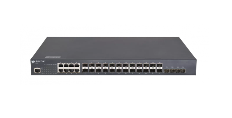 Управляемый коммутатор уровня 3 BDCOM S2900-24S8C4X, 16x 100/1000BaseX SFP, 8x Combo 10/100/1000BaseT / 100/1000BaseX SFP, 4x 1/10GE SFP+, 220VAC