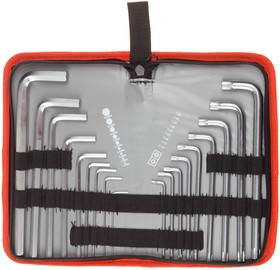 27463-H18, Набор ключей имбусовых ЗУБР "МАСТЕР"Cr-V,нейлон чехол,HEX 1,5-10 мм длинные 9 шт,TORX Т10-Т50 длинны