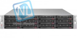Платформа Supermicro 2U SSG-6028R-E1CR12T, Два процессора E5-2600v3/v4, DDR4, 12x3.5" SAS/SATA HDD, 4x10GBase-T
